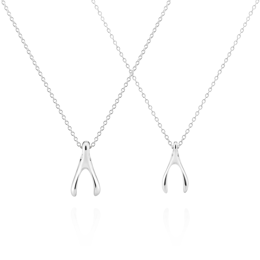 Wishbone couple pendant Set (M&S) Sterling silver
