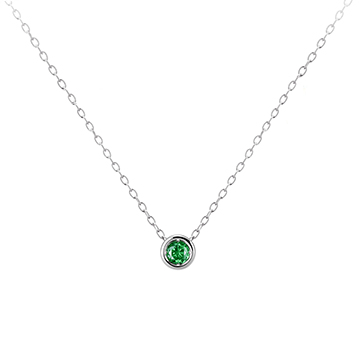 헤미스피어 목걸이 14k 화이트골드 emerald 0.1ct
